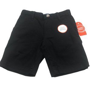 Wonder Nation Boy's Size 5 Adjustable Waist Flat Front Shorts Black New